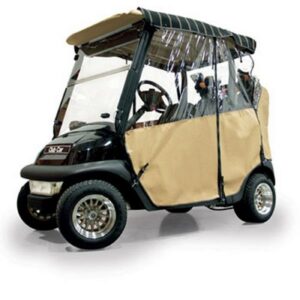 Wheat Sunbrella 3-Sided Custom Over-The-Top Enclosure – Fits Club Car Precedent 2004-Up