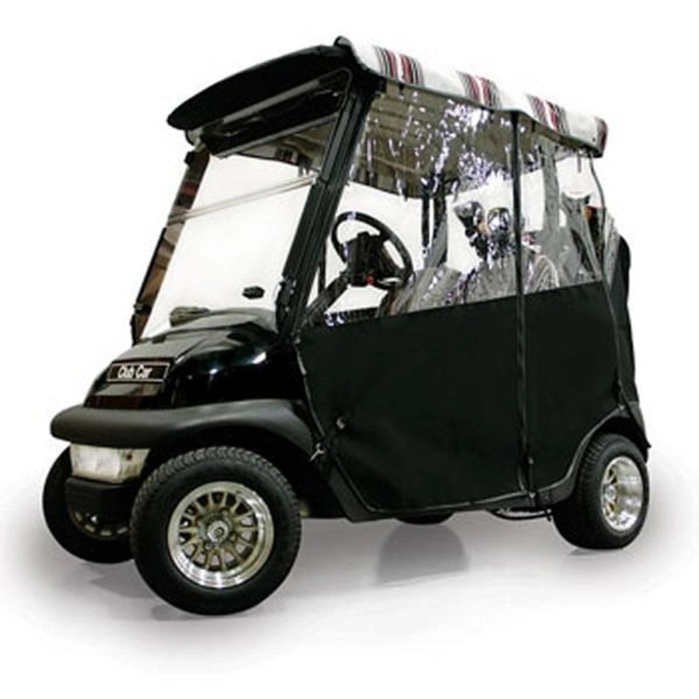 Black Sunbrella 3-Sided Custom Over-The-Top Enclosure – Fits Club Car Precedent 2004-Up