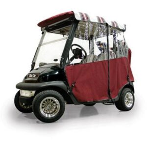 Burgundy Sunbrella 3-Sided Custom Over-The-Top Enclosure – Fits Club Car DS 1982-1999