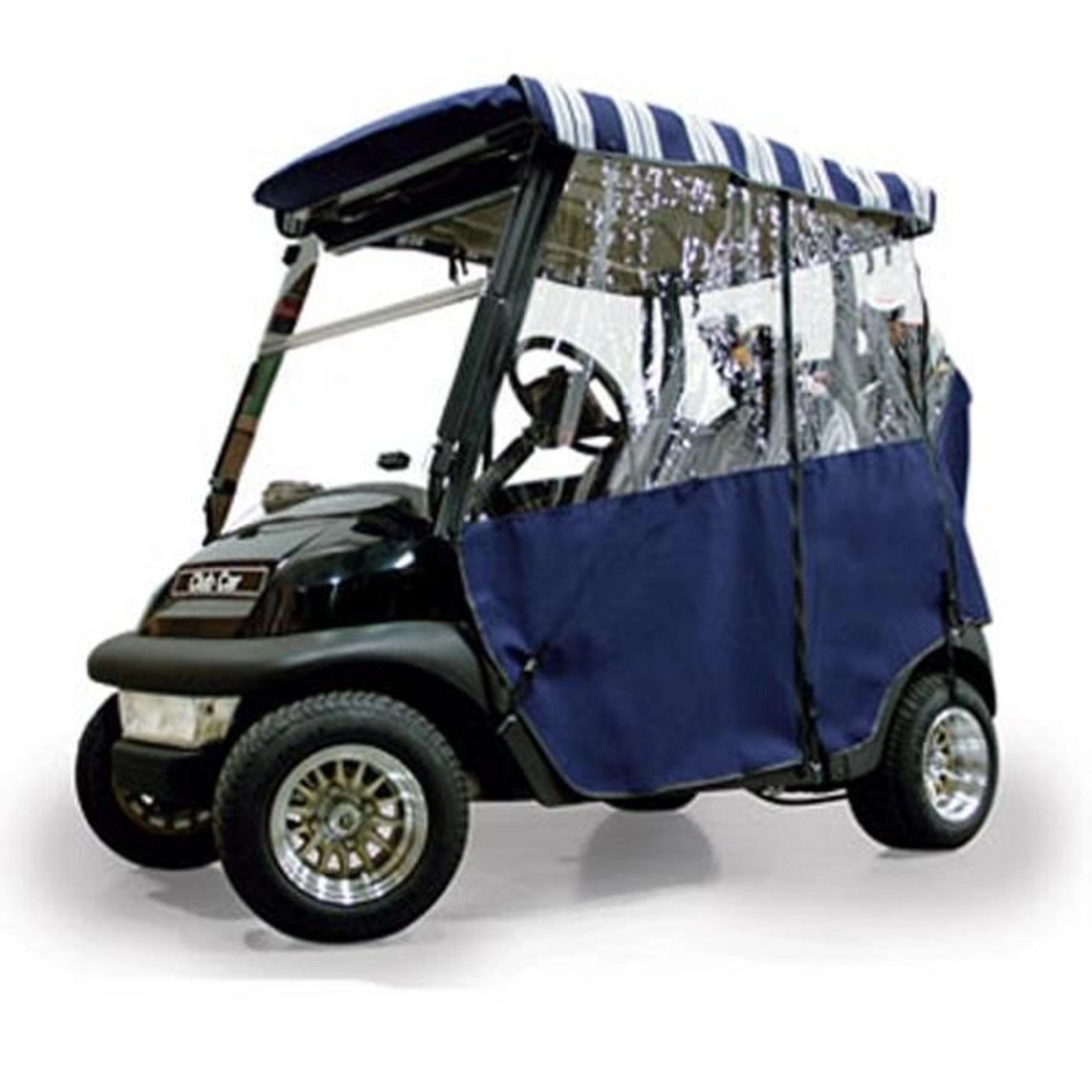 Navy Sunbrella 3-Sided Custom Over-The-Top Enclosure – Fits Club Car DS 1982-1999