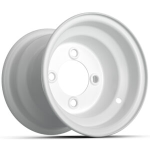 8" White Steel Wheel - Centered