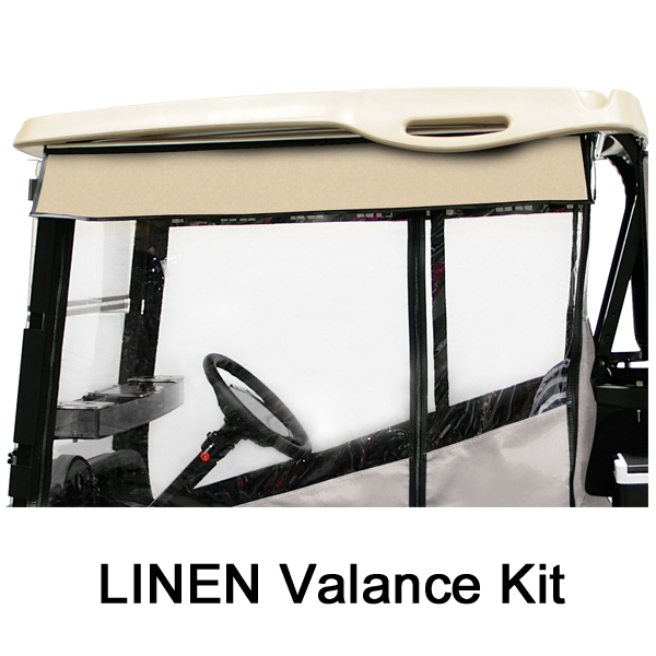 Club Car Precedent-Onward-Tempo Red Dot Chameleon Linen 2-Passenger Valance (Years 2004-Up)