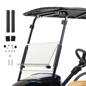 EZGO TXT Red Dot Clear Impact-Resistant Bolt-On Folding Windshield (Years 1994-2013)