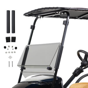 EZGO TXT Red Dot Tinted Impact-Resistant Bolt-On Folding Windshield (Years 1994-2013)