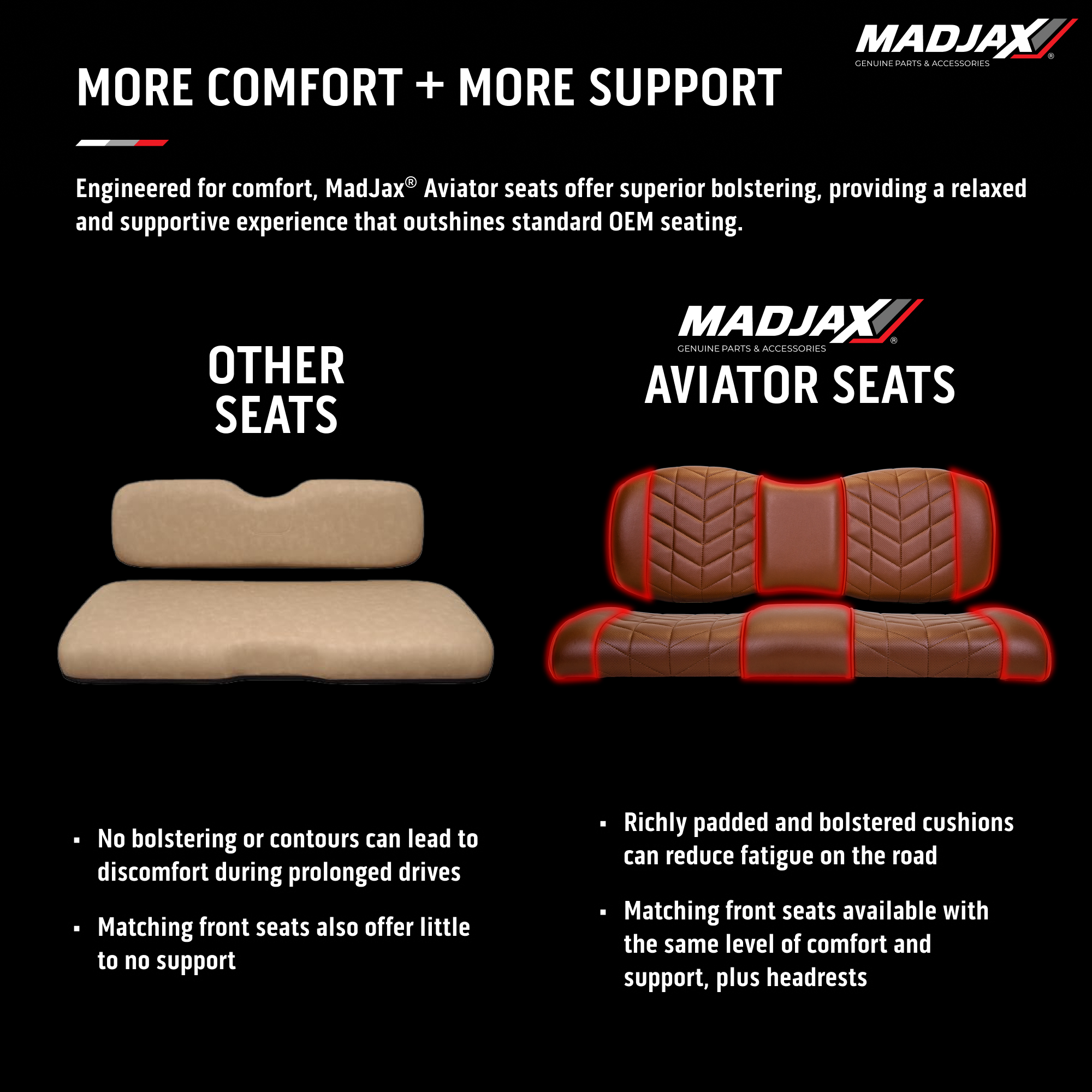 MadJax Aviator Genesis 250/300 Coffee Rear Seat Cushions