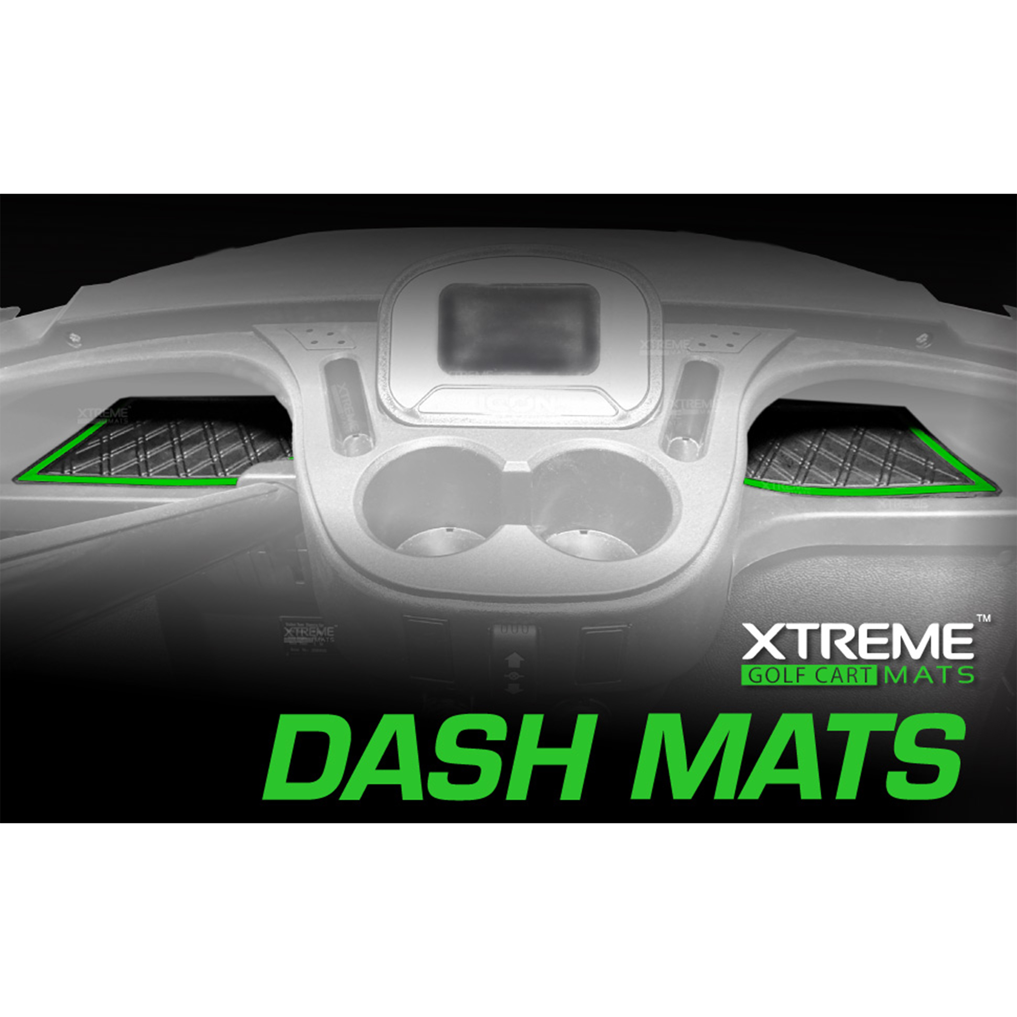 Xtreme Dash Mats for Yamaha Drive2 - Black/Green