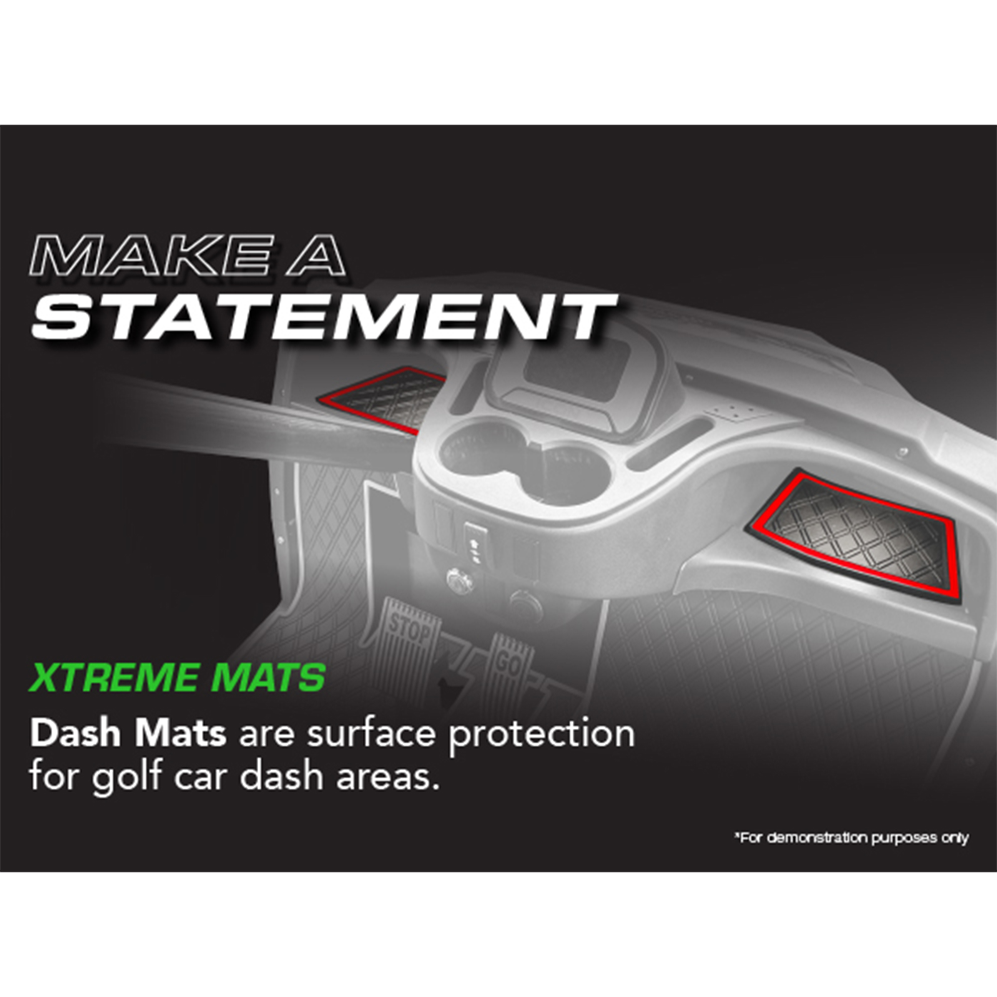 Xtreme Dash Mats for Yamaha Drive2 - Black/Green