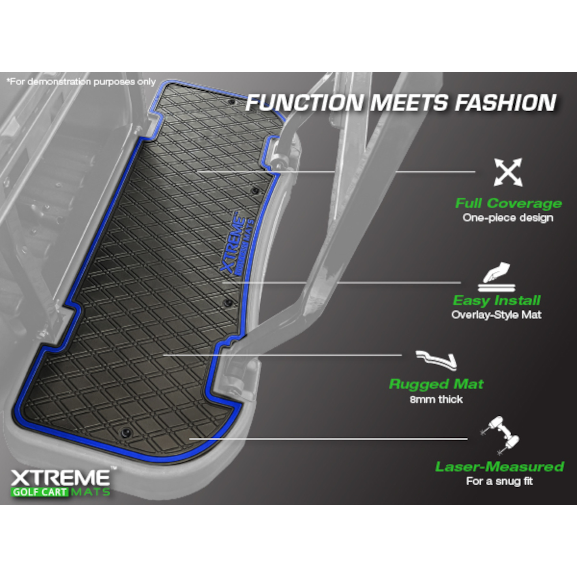 Xtreme Floor Mats for EZGO L6 Rear Seat Mat - Black/Beige