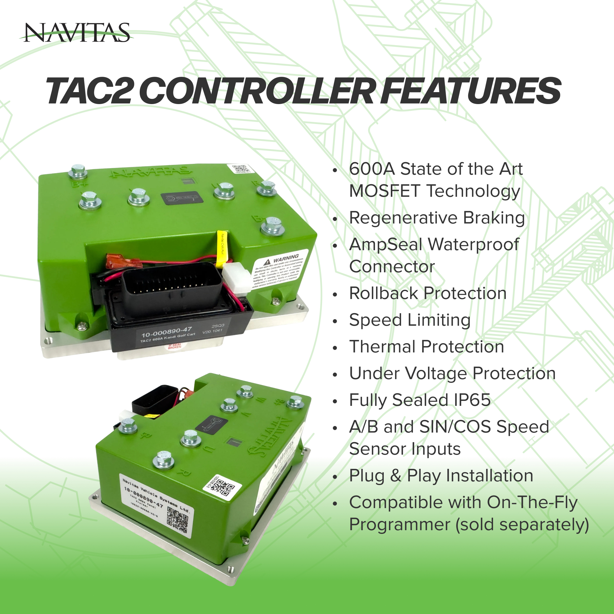 Yamaha Drive2 Navitas 600-Amp 48-Volt AC Upgrade Controller Kit Upgrade