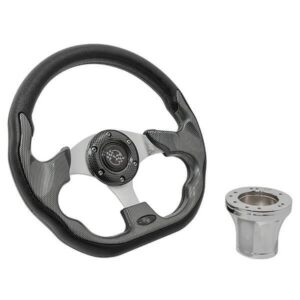 Yamaha GTW Carbon Fiber Racer Steering Wheel with Chrome Adaptor (Years 1985-Up)